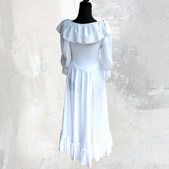 White Ruffle Dress | Cottagecore BridgertonCore Romantic Academia - Picture 2 of 8